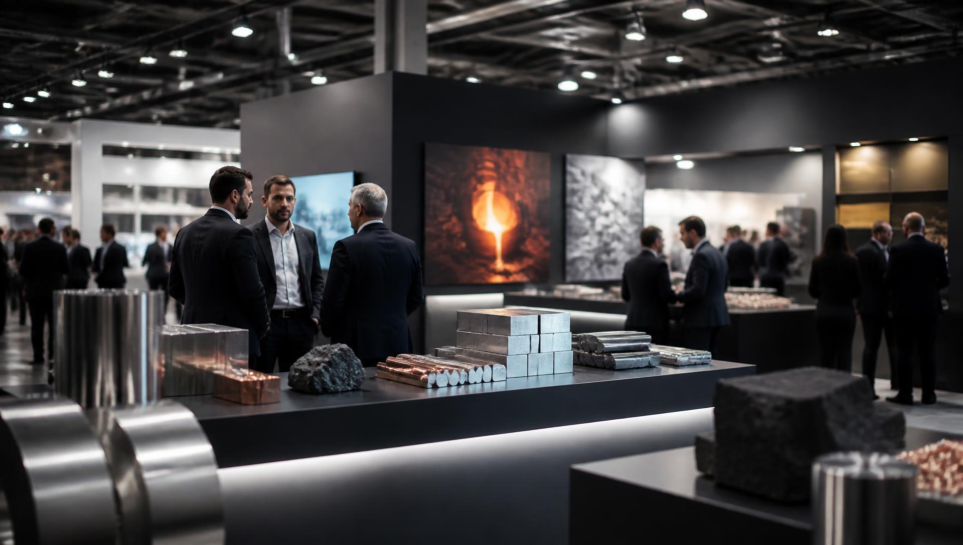 Estande industrial em feira de metalurgia
